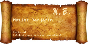 Matisz Benjámin névjegykártya